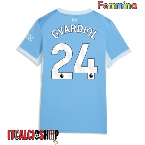 Manchester City Josko Gvardiol #24 Prima Maglia Femmina 2026-27 Manica Corta